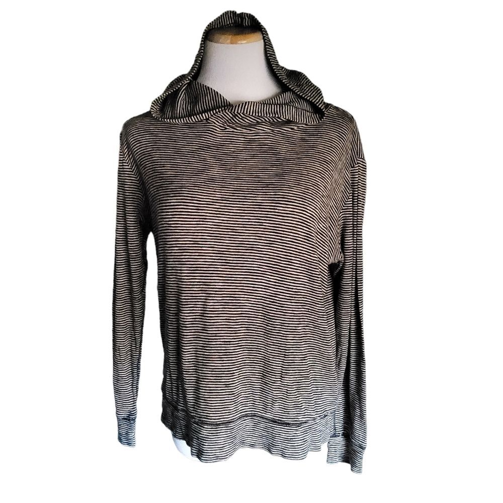 J.Crew 100% Cotton Pullover Hoodie Black And White Women's Medium